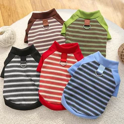 Autumn and Winter New Pet Clothing for Small, Medium, and Large Dogs and Cats, Striped Thermal Base Layer for Outerwear, Teddy Bear