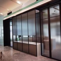 Wired glass art tempered partition laminated office glass sliding door wired glass screen customization