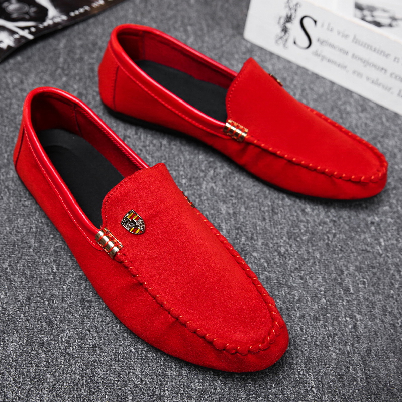 2022 new beanie shoes men's trendy Korean version all-match personality lazy shoes winter fast red man plus velvet warm cotton shoes