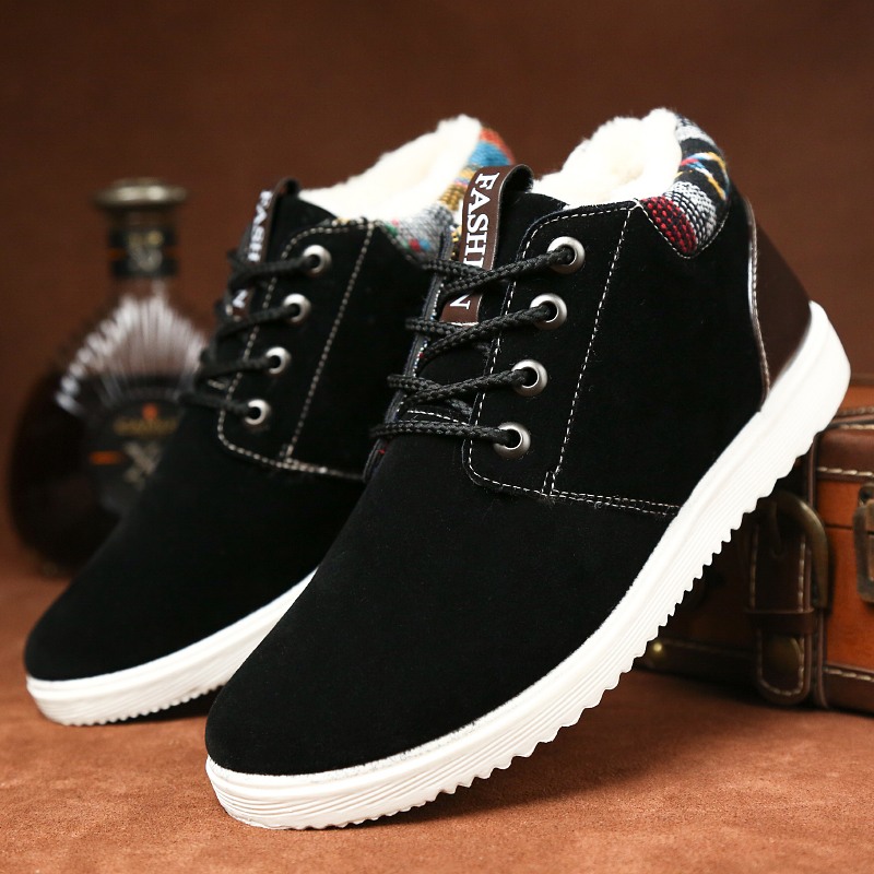 F88 & Blacknortheast thickening cotton-padded shoes male winter keep warm Plush Two cotton shoes Korean version trend skate shoes student Versatile leisure time Fashion shoes
