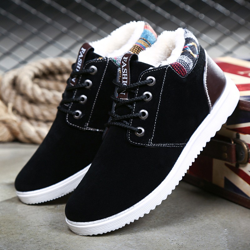Northeast thick cotton shoes men's winter warm plus velvet two cotton shoes Korean version of the trend board shoes students all-match casual trendy shoes