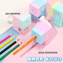 Creative cartoon pencil sharpener labor-saving pencil sharpener single-hole pencil sharpener hand-cranked pencil sharpener boxed student stationery