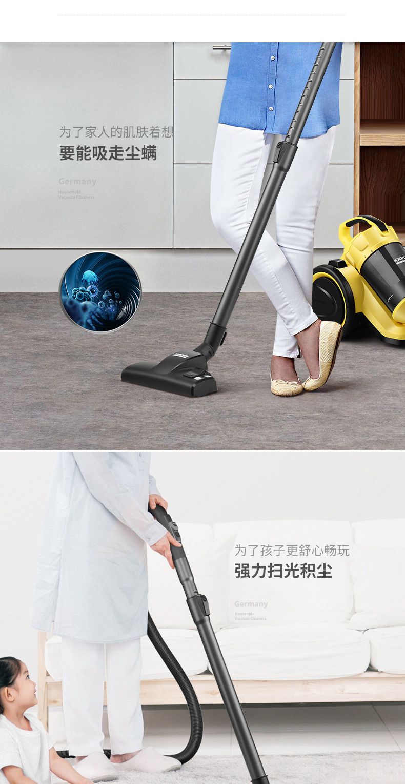 may hut bui mini Máy hút bụi karcher Kärcher của Đức hộ gia đình nhỏ công suất cao cực kỳ yên tĩnh Máy hút bụi ngang mạnh mẽ máy hút bụi hons