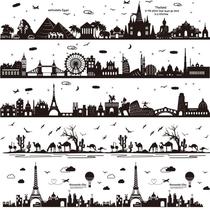 Wall Stickers Collage Black & White Cut construction skirting Wall corner line Waist Line Glued wall Paper Self-adhesive Dormitory Decoration Creativity