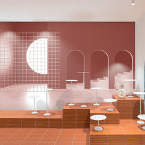 Three-dimensional extended irregular geometric internet celebrity check-in wallpaper clothing milk tea beauty salon photo wall wallpaper