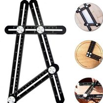 Aluminum alloy multifunctional movable four-fold ruler Stainless steel four-sided ruler Four-corner ruler 4-fold ruler Multi-angle folding ruler