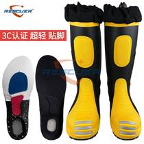 New fire-fighting protective boots ultra-light fit no steel plate firefighter competition boots fire fighting water shoes rescue rubber boots