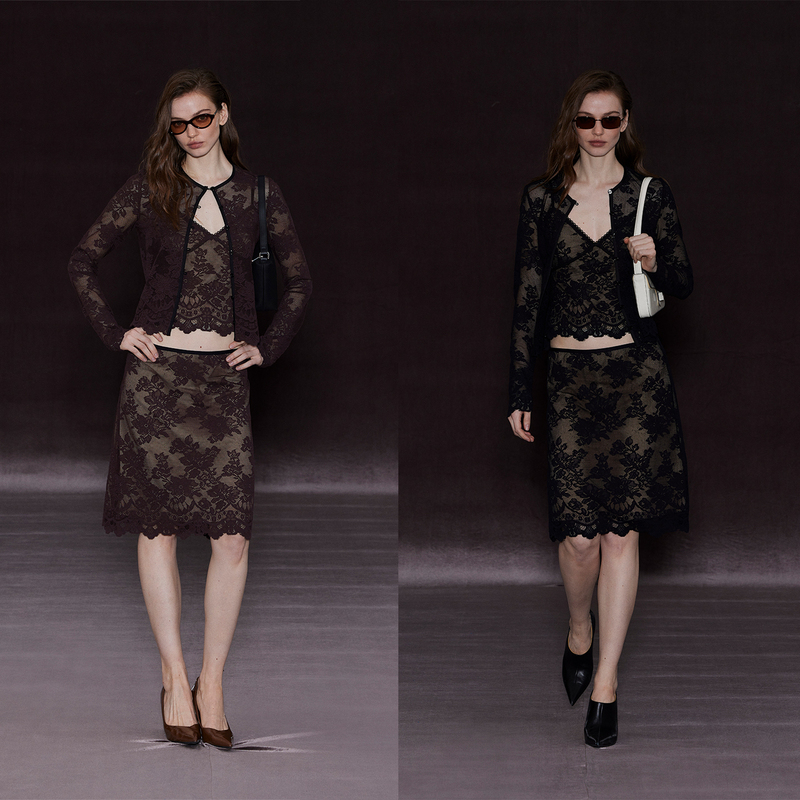 Randpickee丨Cover Series Retro Floral Water-Soluble Lace Cardigan and Suspender Two-Piece Set Randpickee丨Cover Series Retro Floral Water-Soluble Lace Cardigan and Suspender Two-Piece Set