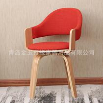 Qingdao factory direct sales office home living room solid wood swivel chair bent wood furniture computer chair dining chair customization