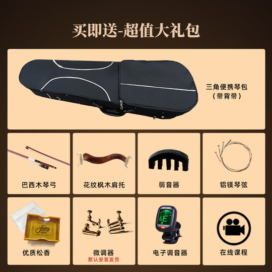 Vlins Tl408 Solid Wood Violin for Beginners, Professional Grading, Performance, Children's Entry-Level Practice Violin