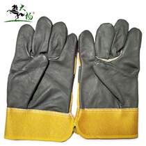 Dayang 150 half-leather split-palm welding gloves 12 pairs of random colors wear-resistant heat-insulating flame-retardant anti-spark splash welding