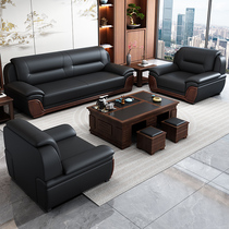 New Chinese style office sofa for business reception and negotiation simple modern office sofa and coffee table combination set