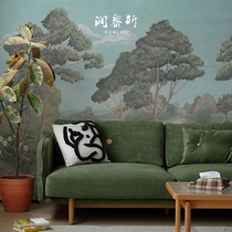 American country retro wallpaper TV background wall cloth decoration restaurant mural high-end villa