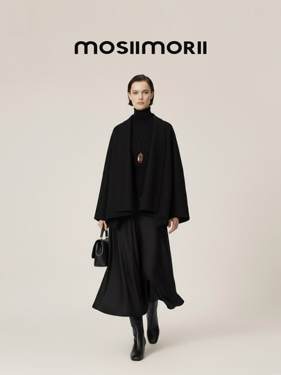 尤加利MOSIIMORII短款双面呢外套2025年秋冬新款短浴袍外套大衣