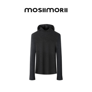 [Anshuo]Пуловер из 100% овечьей шерсти, свободный крой в стиле ретро, облегающая женская трикотажная базовая рубашка с капюшоном