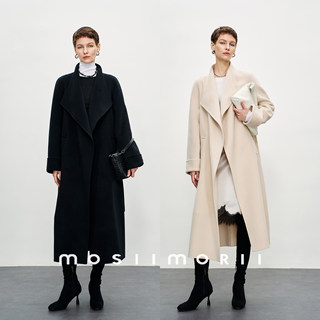 MOSIMORII черное пальто средней длины из овечьей шерсти, женское осенне-зимнее пальто 2025 года, новое двустороннее шерстяное пальто