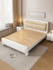 Nordic Solid Wood Bed with Soft Headboard, White 1.8m Master Bedroom Double Bed, Modern and Simple 1.5m Economical Storage Bed