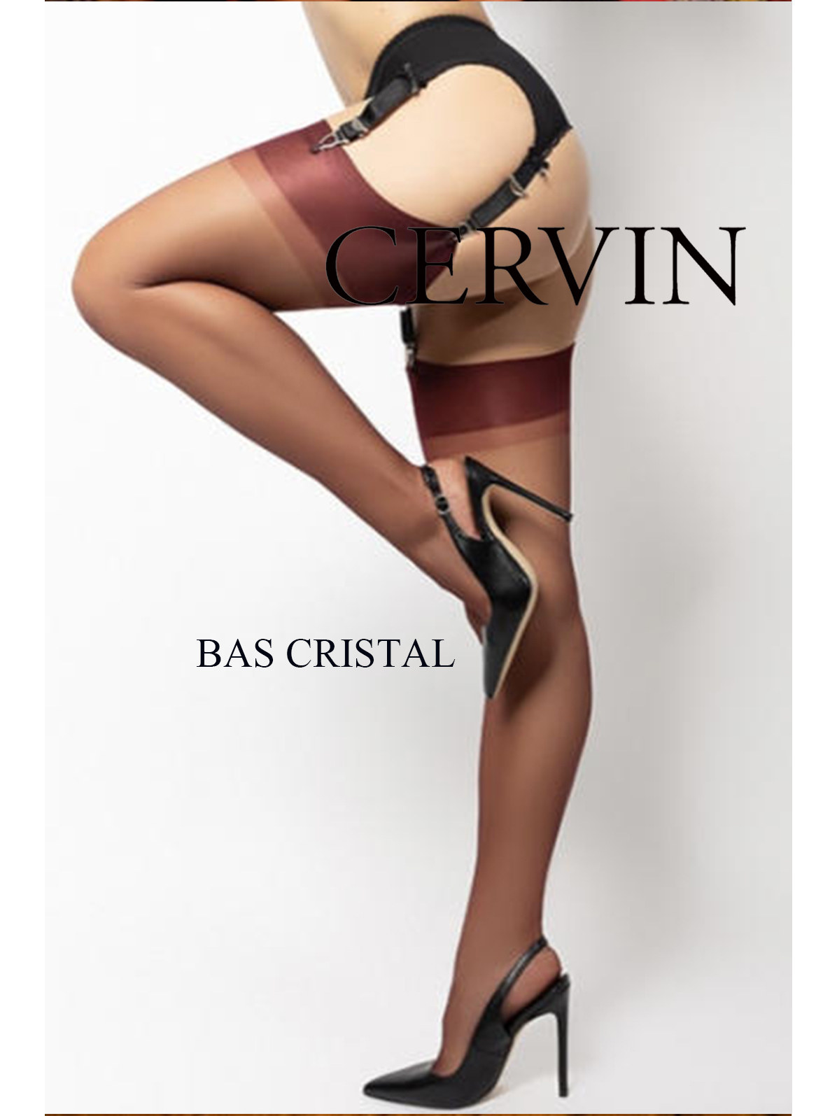 Cervin french original imported cristal 15 sheer nylon non-stretch retro  garter stockings: your secret weapon for goddess-like style!