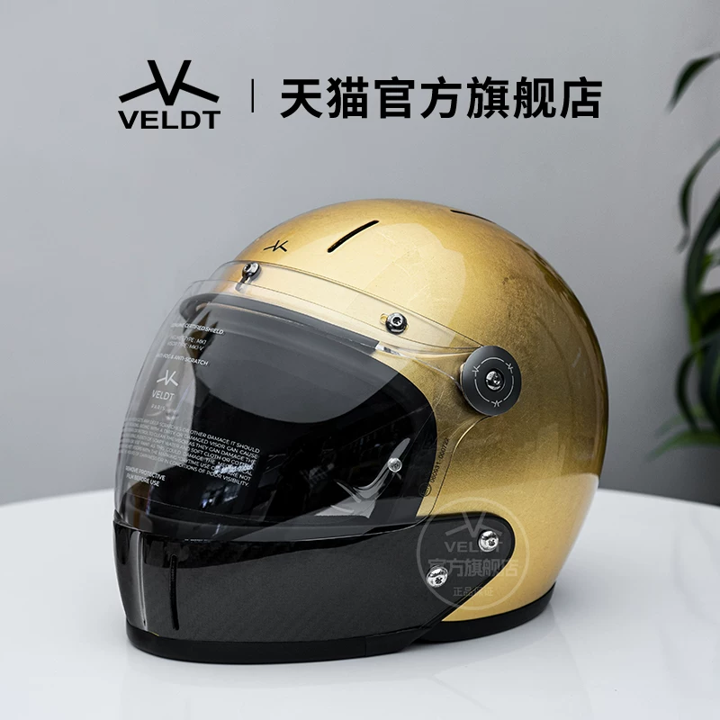Карбоновый ретро-шлем VELDT подходит для мотоциклов с полной защитой Triumph Harley, комбинированный шлем Velт