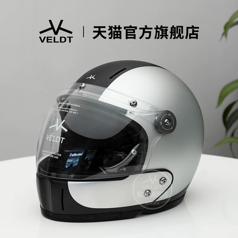 Карбоновый ретро-шлем VELDT подходит для мотоциклов с полной защитой Triumph Harley, комбинированный шлем Velт