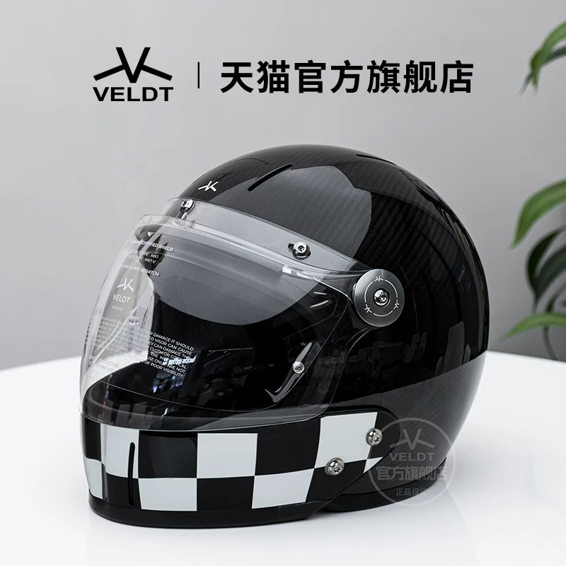 Карбоновый ретро-шлем VELDT подходит для мотоциклов с полной защитой Triumph Harley, комбинированный шлем Velт