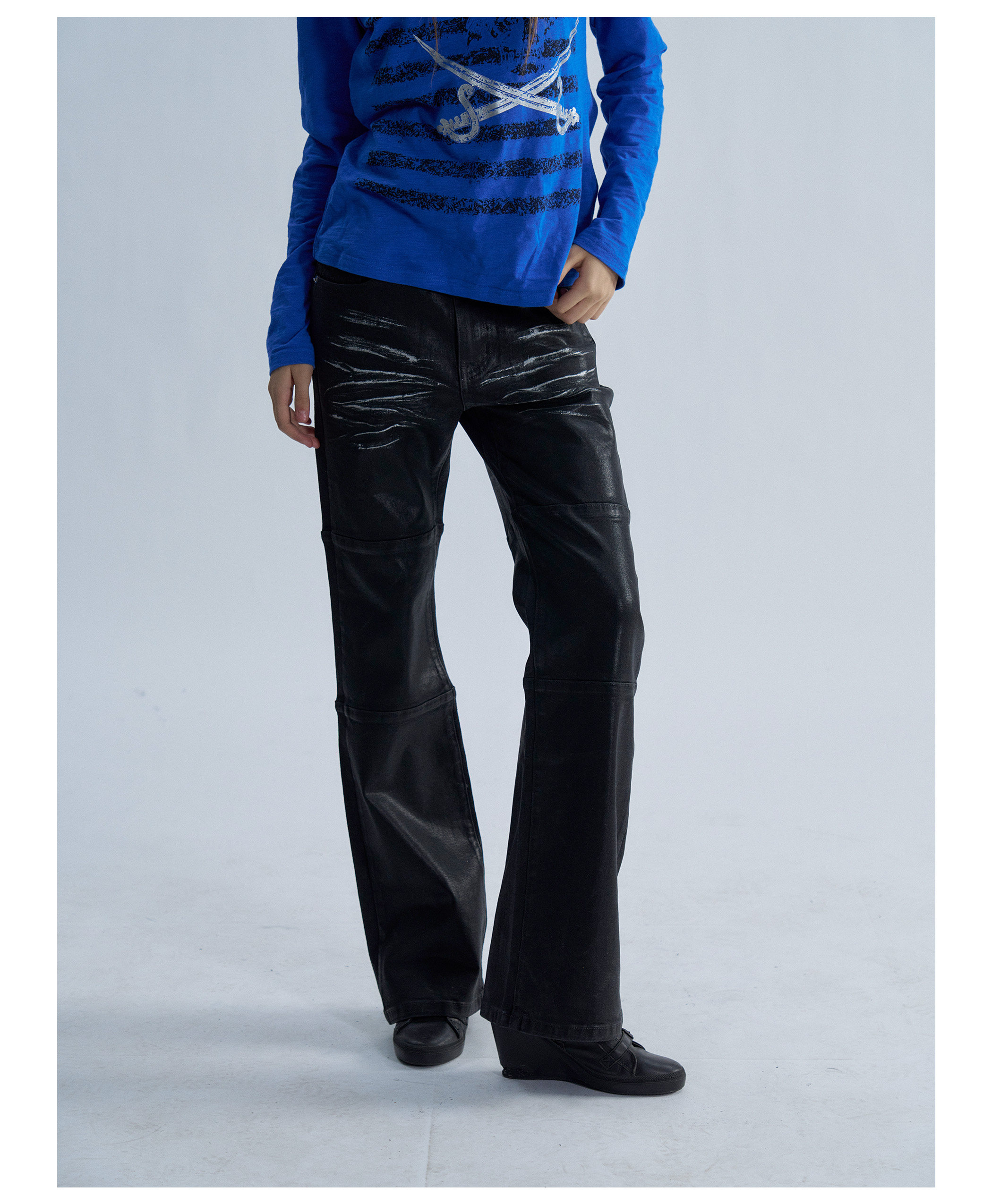 PAIKI Waxed Slim-Fit Jeans