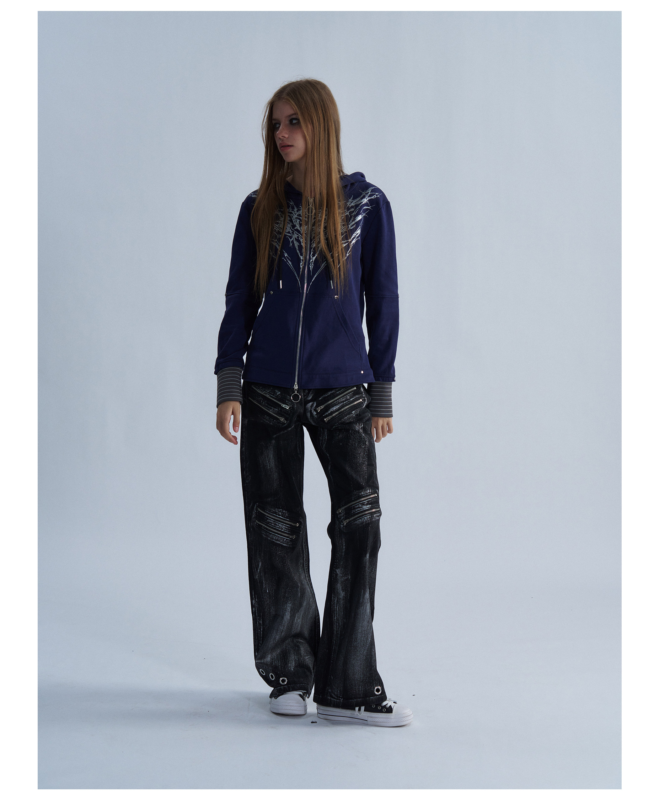 PAIKI Thorn Wings Layered-Look Hoodie