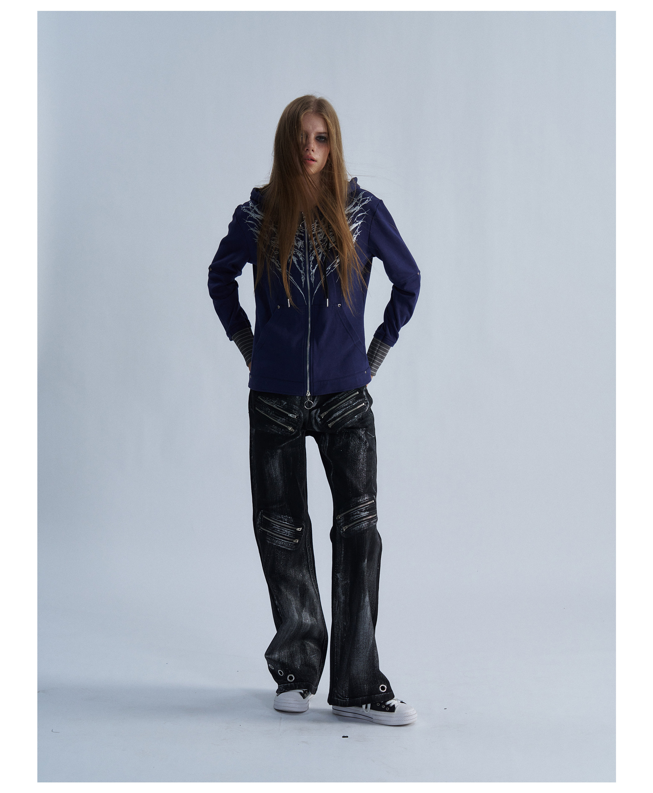 PAIKI Thorn Wings Layered-Look Hoodie