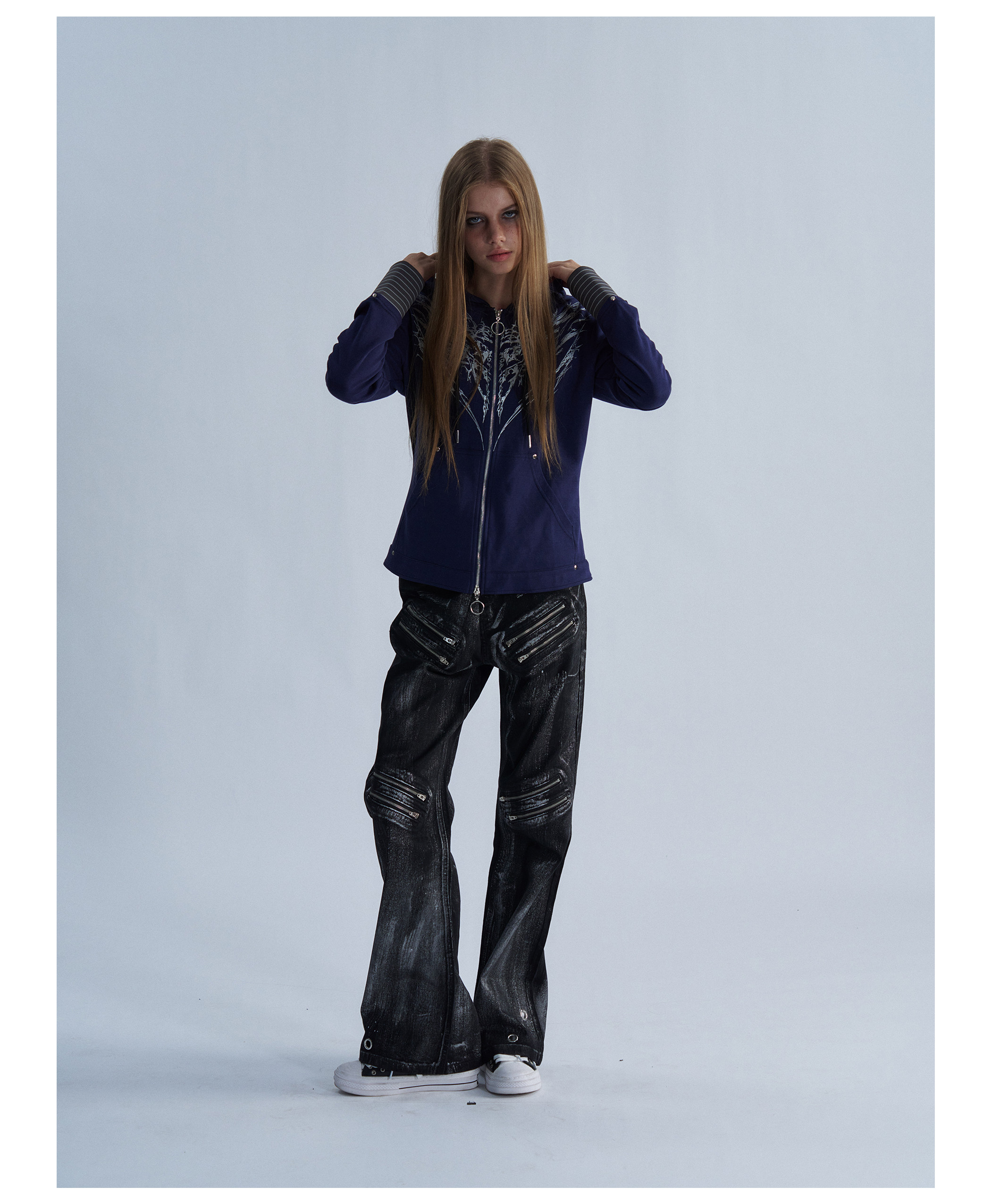 PAIKI Thorn Wings Layered-Look Hoodie