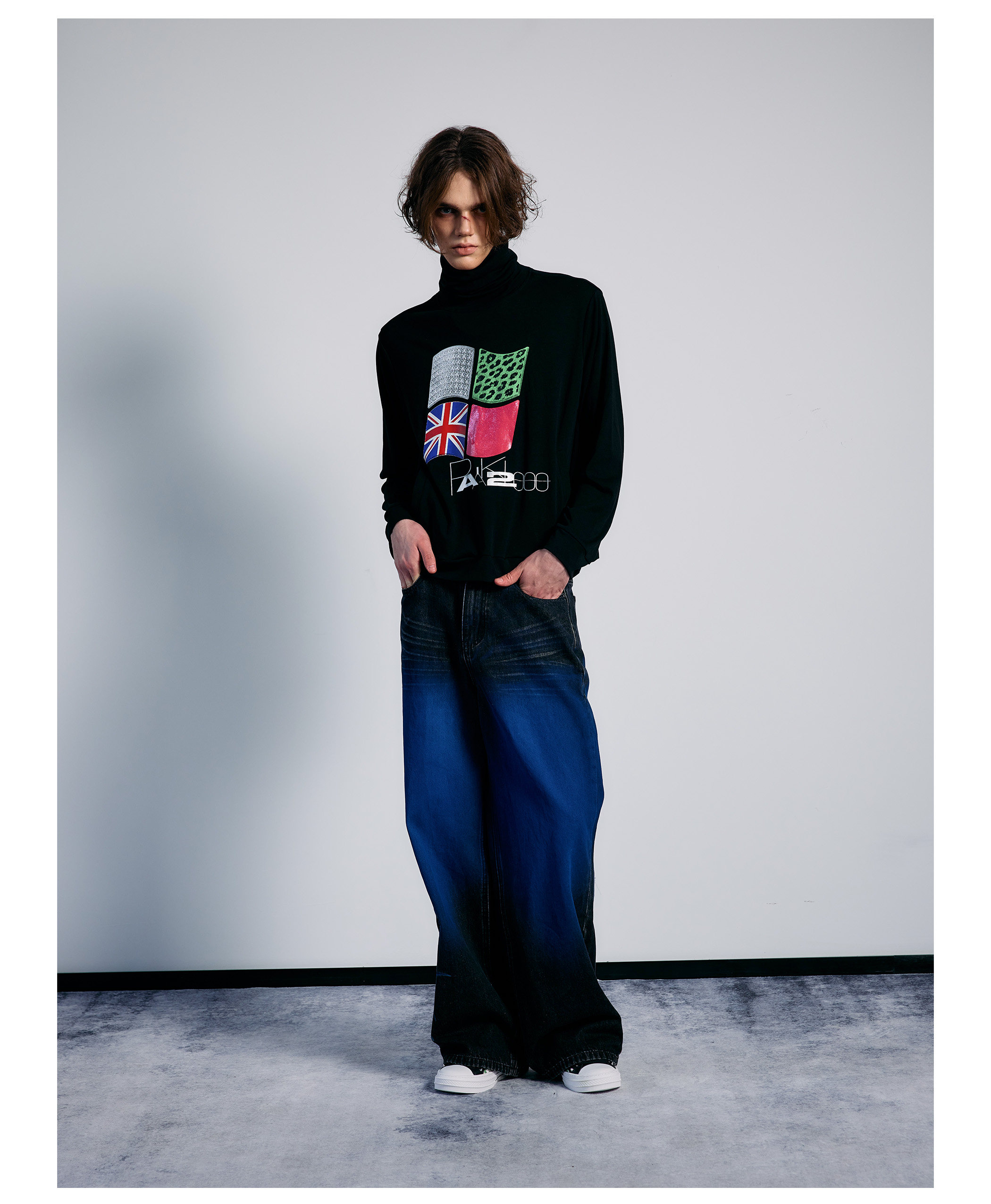 PAIKI Ice Flame Totem Straight-Leg Jeans