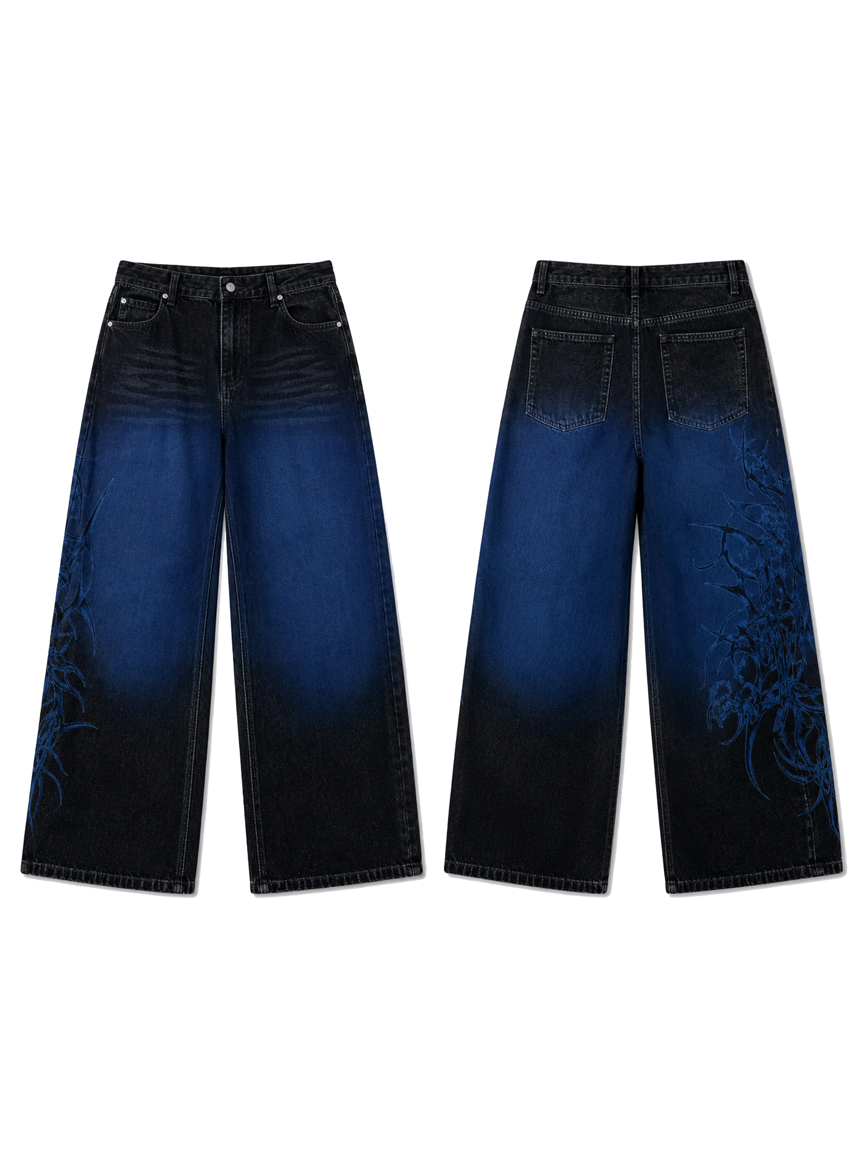 PAIKI Ice Flame Totem Straight-Leg Jeans
