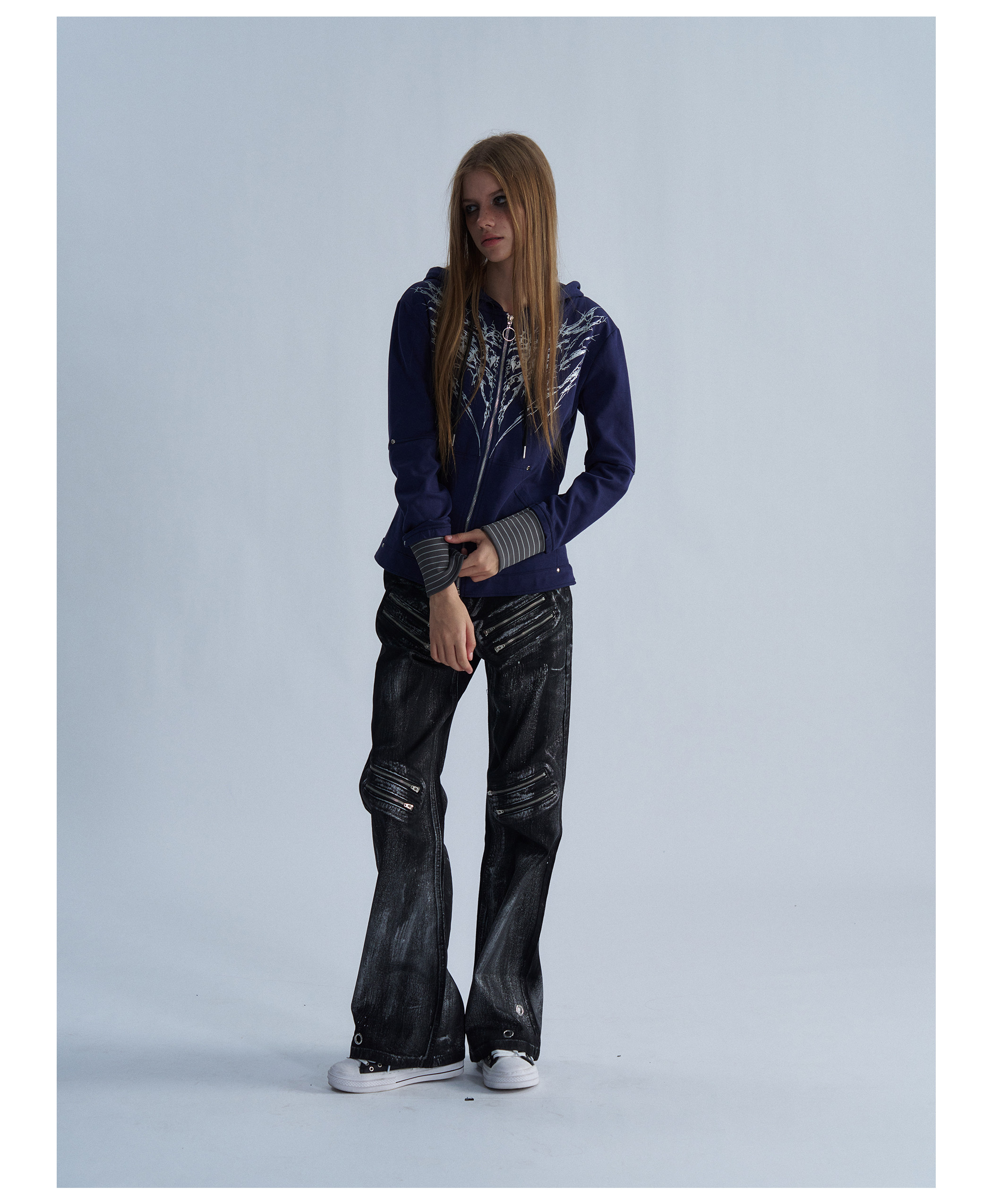 PAIKI Thorn Wings Layered-Look Hoodie