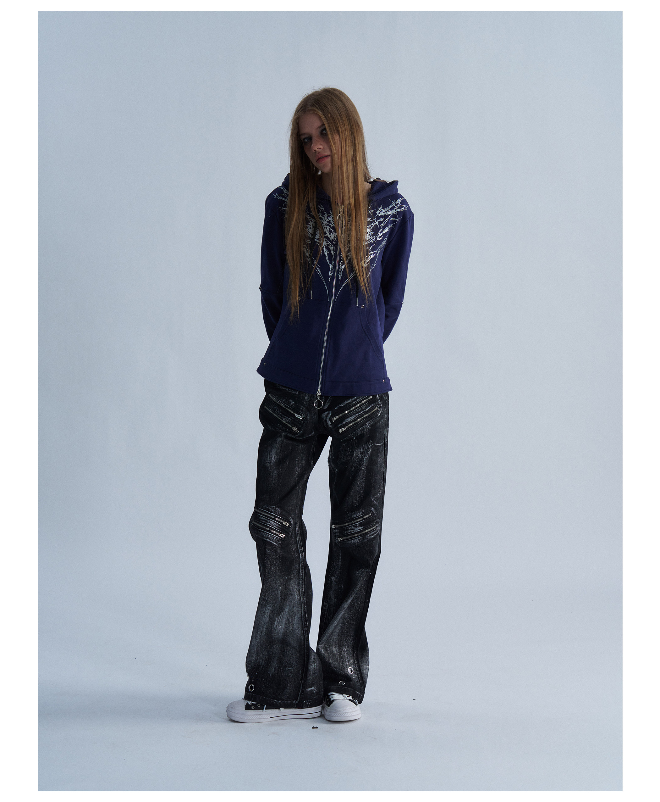 PAIKI Thorn Wings Layered-Look Hoodie