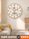 New Chinese-Style Fortune-Attracting Wall Clock for Living Room, Stylish, No-Drill Calendar, Elegant Wall-Mounted Radio-Controlled Clock