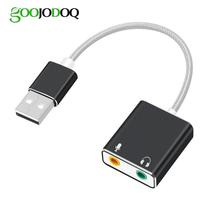 Goojodoq-placa de som externa usb 5mm adaptador áudio