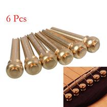 6 Pcs Acoustic Guitar Bridge Pin Guitar Strings Nail Solid C