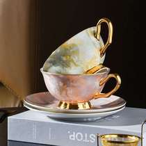 High-end coffee luxury light luxury saucer high-end ceramic light and exquisite high-value cup set womens French cup