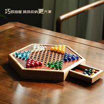 Checkers high-end glass ball checkers childrens educational special marbles adult version old-fashioned large marbles wave board