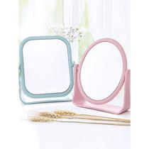 Double-sided rotating vanity mirror desktop small mirror simple folding makeup portable princess mirror makeup mirror