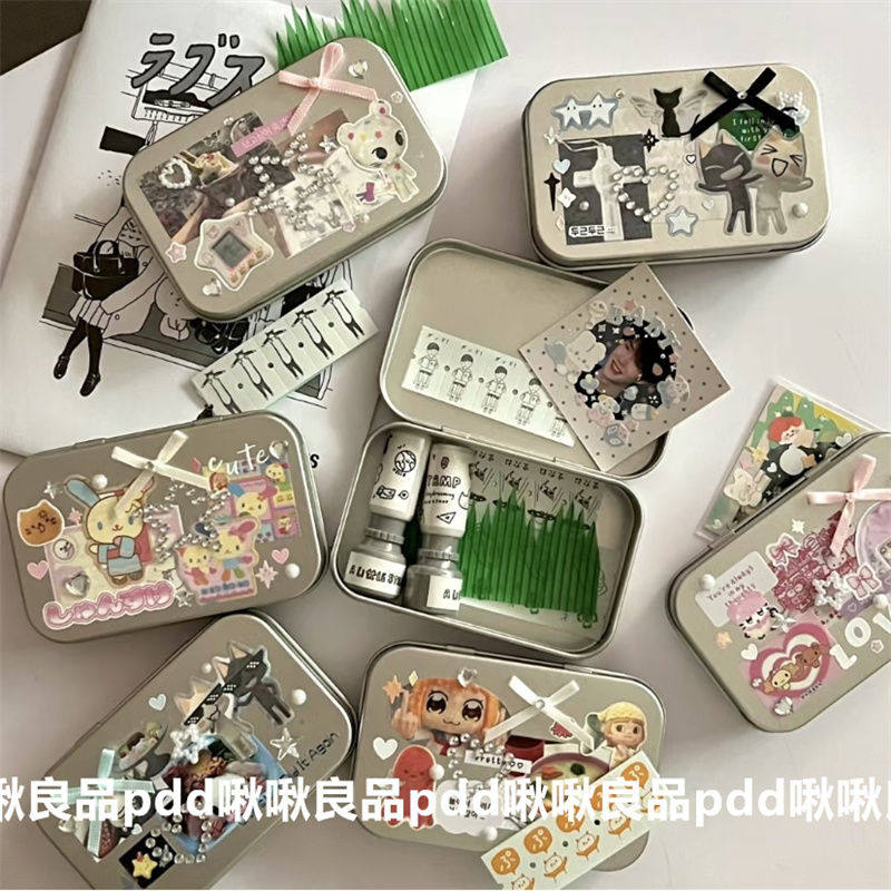 y2k咕咕铁盒古早风手帐收纳盒，昭和风小盒子带你穿越时空！复古控必入