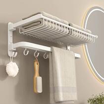 Vacuum suction cup hook towel rack punch-free toilet hook bathroom storage shelf integrated kitchen single rod bath towel