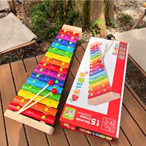 Childrens hand-knocked xylophone 15-tone aluminum sheet aluminum plate piano professional percussion instrument student baby educational music toy