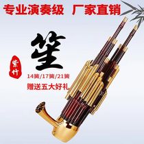 Sheng instrument 14 reeds 17 reeds 21 reeds beginner professional playing sheng purple bamboo round sheng square sheng factory direct sales