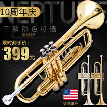 Trumpet Musical Instrument B-flat three-tone trumpet Beginner performance examination professional band teaching teaching Western musical instruments