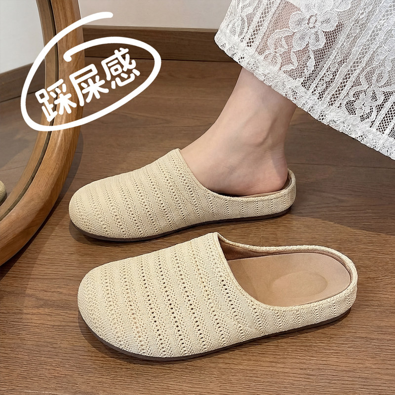 Women's Outdoor Slippers, Summer Birkenstock-Style Shoes, 2026 New Model, Slip-On, Thick-Soled, Closed-Toe, Half-Slipper, Office Replacement Shoes