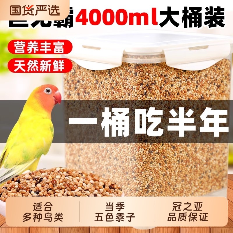 Parrot bird food, five colored millet feed, tiger skin bird food, new special food, nutritious food, grain