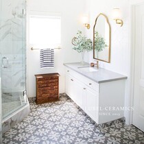 Retro handmade light gray tiles Nordic 200x200 small tiles balcony bathroom kitchen wall tiles and floor tiles