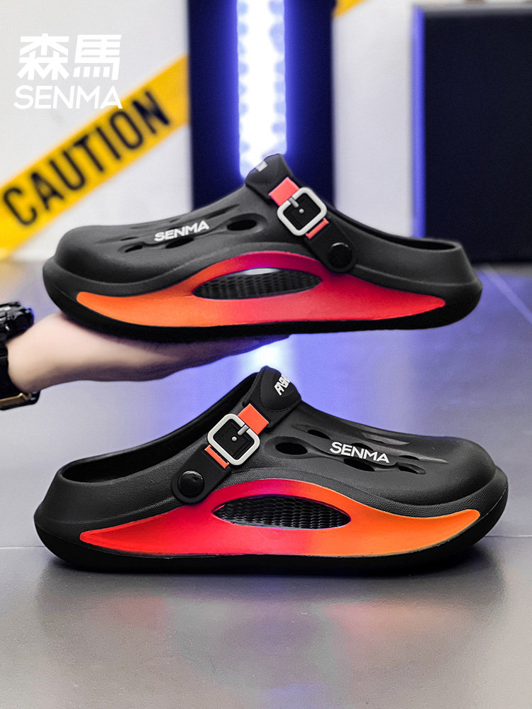 SEMI CAVE SHOES MENS SUMMER 2024 NEW WEAR OUTSIDE WEARING FEELING BAOTOU BEACH SANDALS SPORTS NON-SLIP SANDALS