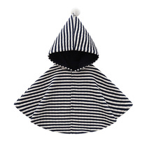Spring and Autumn Korean style childrens cloak with thick stripes mens and womens baby cloak baby going out shawl short style