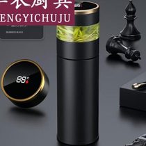 Tea and water separation thermos cup large capacity business tea brewing stainless steel water cup with filter for men business black